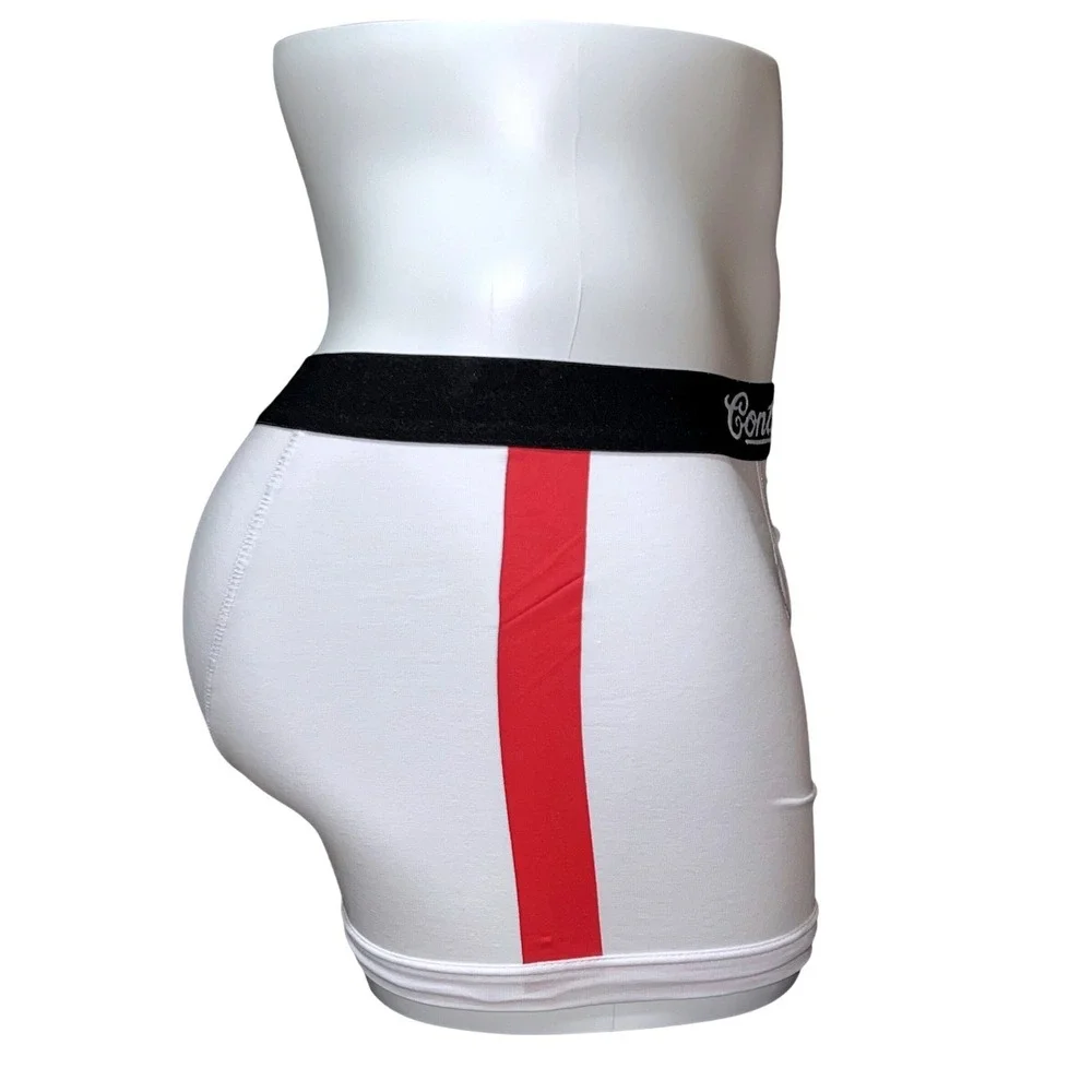 Contenders Mens Boxer Briefs Small White Red Side Stripe Clay Featherweight NEW - Picture 3 of 10